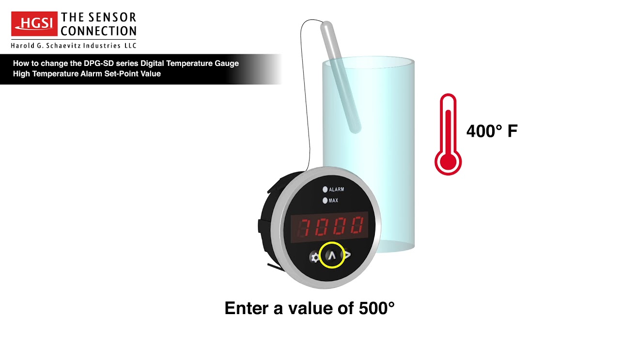 How to change the DPG-SD series gauge High Temperature Alarm Set-Point value