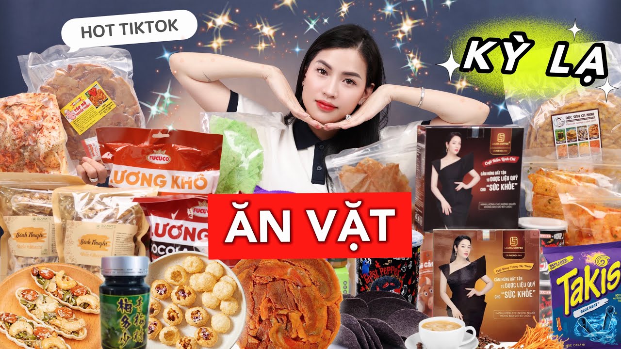 [REVIEW] ĐỒ ĂN VẶT KỲ LẠ HOT TIKTOK | Cafe Nhật Kim Anh, Snack cay , Nước cốt mận xanh..v..v