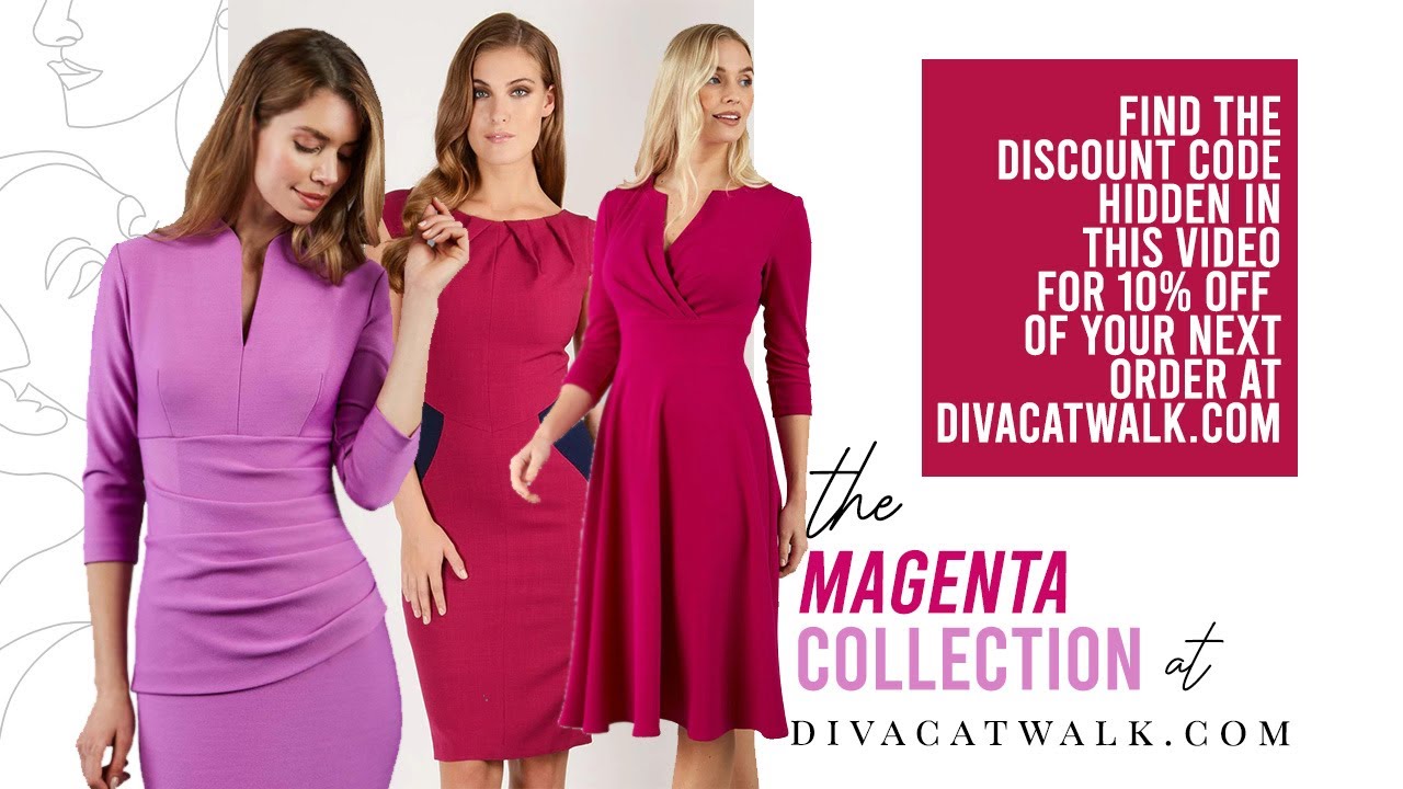 Magenta Collection | Magenta Dress for Wedding, Dark Purple Dress Midi, Dark Purple Mini Dress.