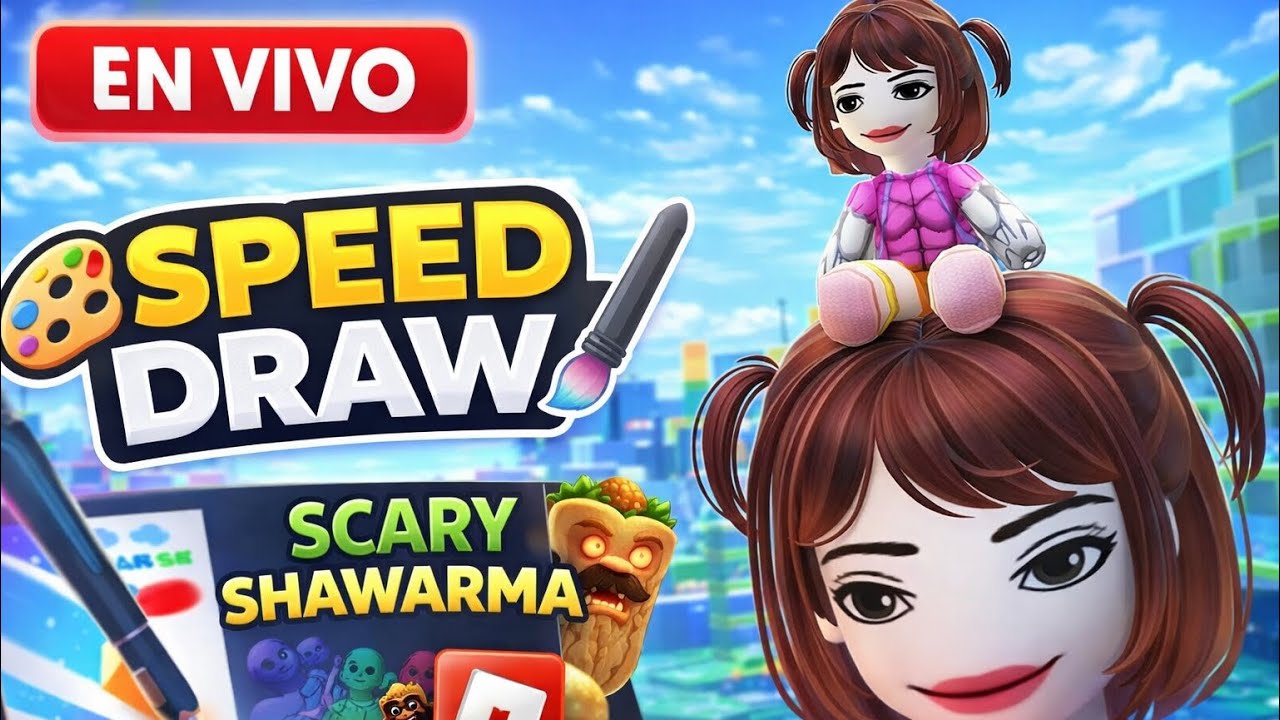 DIBUJANDO🌸 EN 🌸 SPEED DRAW🌸 ROBLOX 🌸 SCARY SHAWARMA 🌸