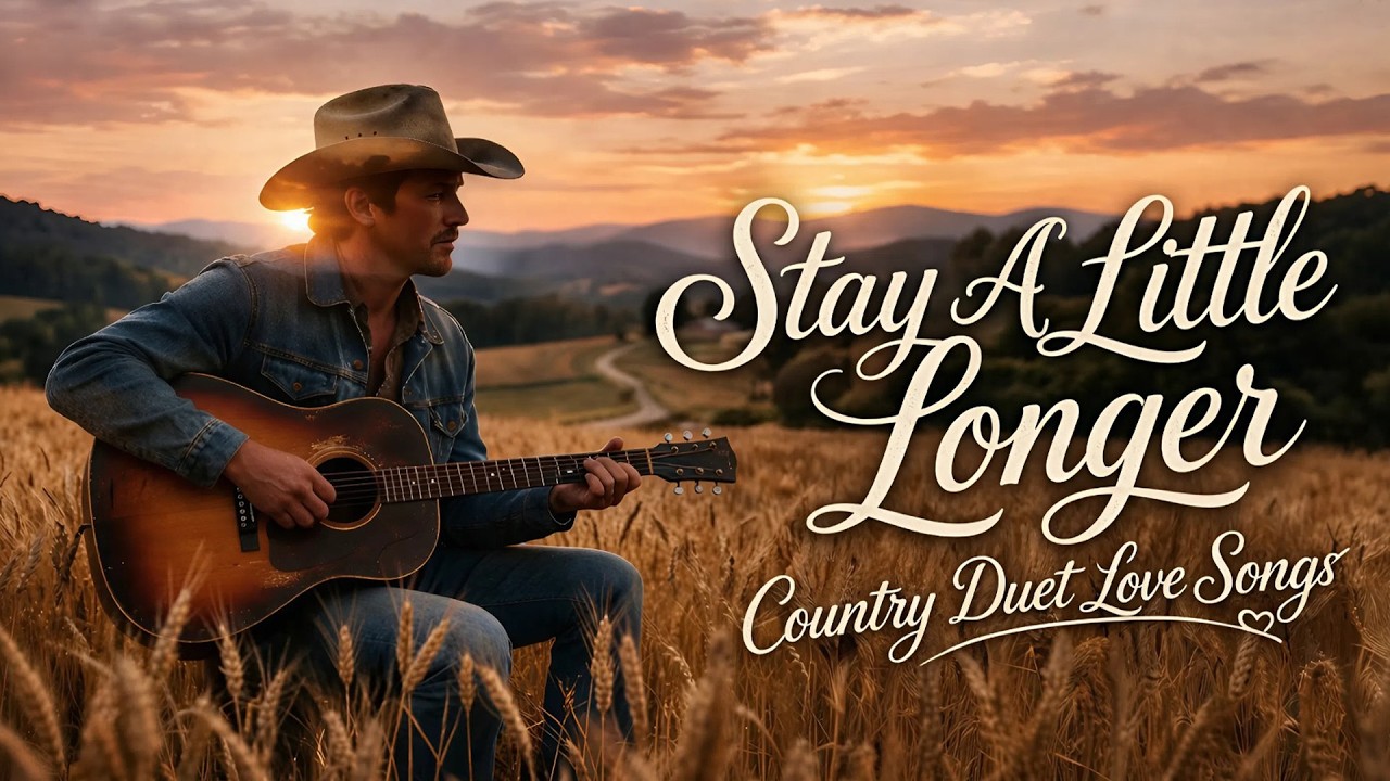 Stay A Little Longer (Country Duet Love Songs) 💞 | Gentle Acoustic Western Ballad