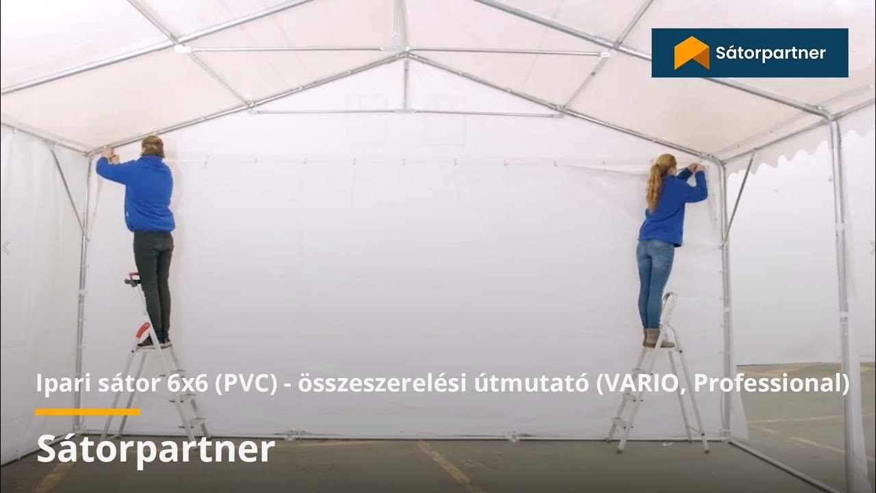 Ipari sátor 6x6 (PVC) - összeszerelési útmutató (VARIO, Professional) | Sátorpartner