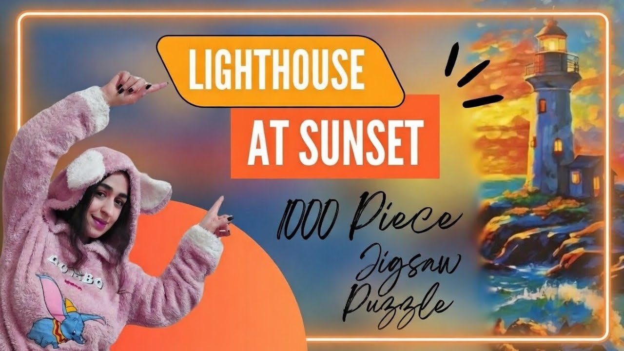 Lighthouse At Sunset - 1000 pcs Jigsaw Puzzle (Full Build Timelapse - 4K)🧩⛵