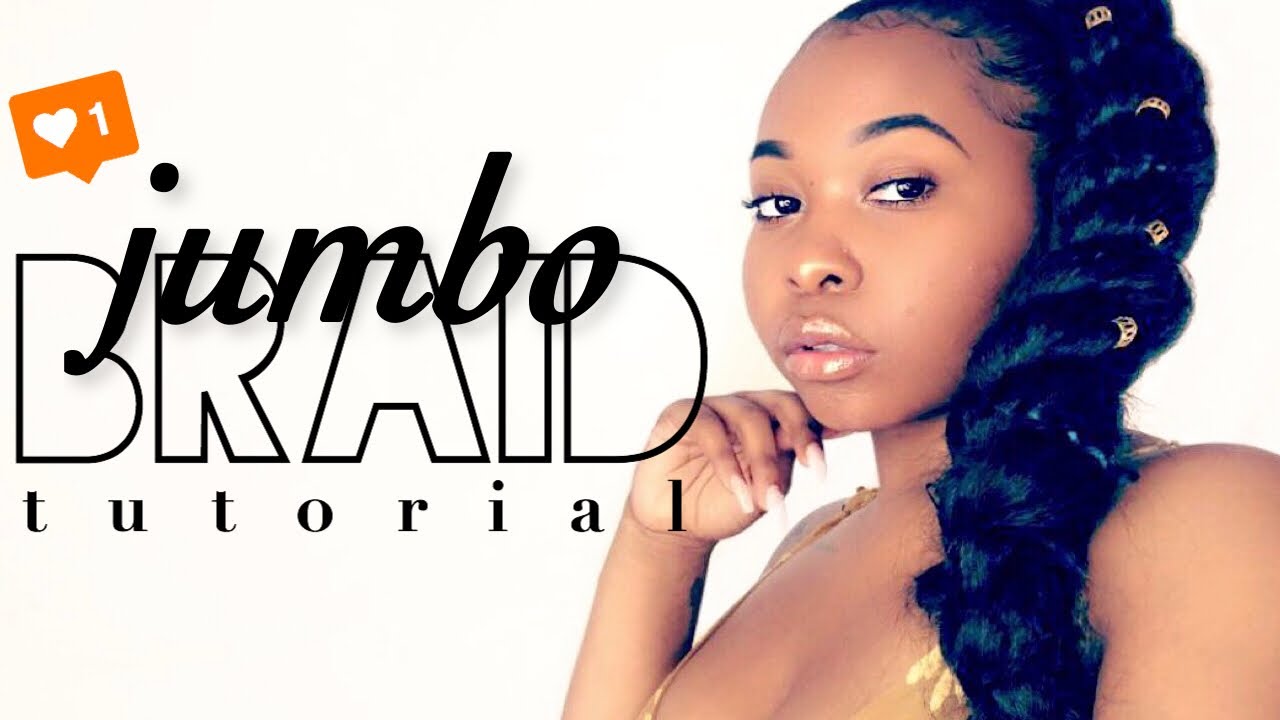 How To: Trendy JUMBO Braid Ponytail On Short/Medium Natural Hair | Kinzey Rae