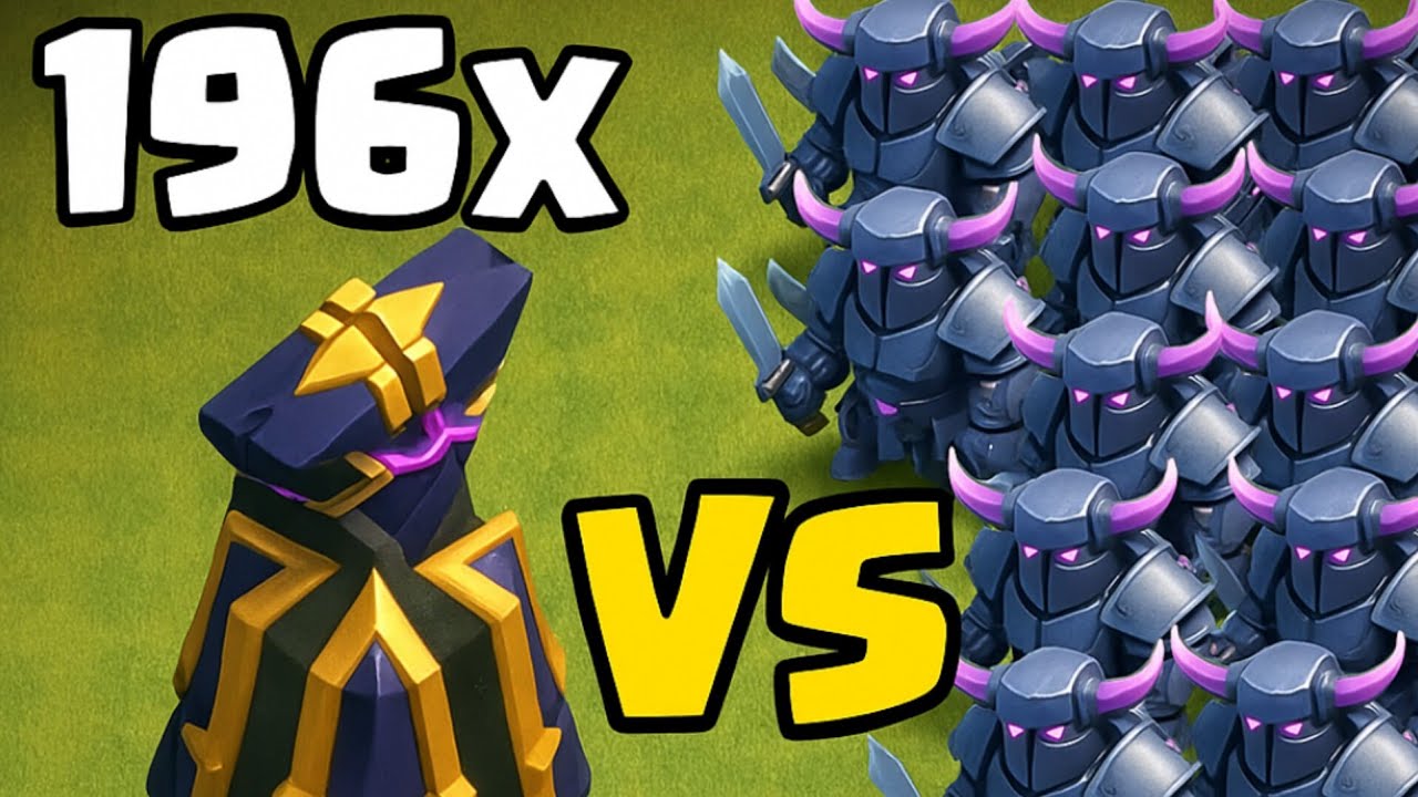 The Strongest Defense vs the Deadliest Troops – 196 Monolith vs 100 P.E.K.K.As #clashofclans #coc