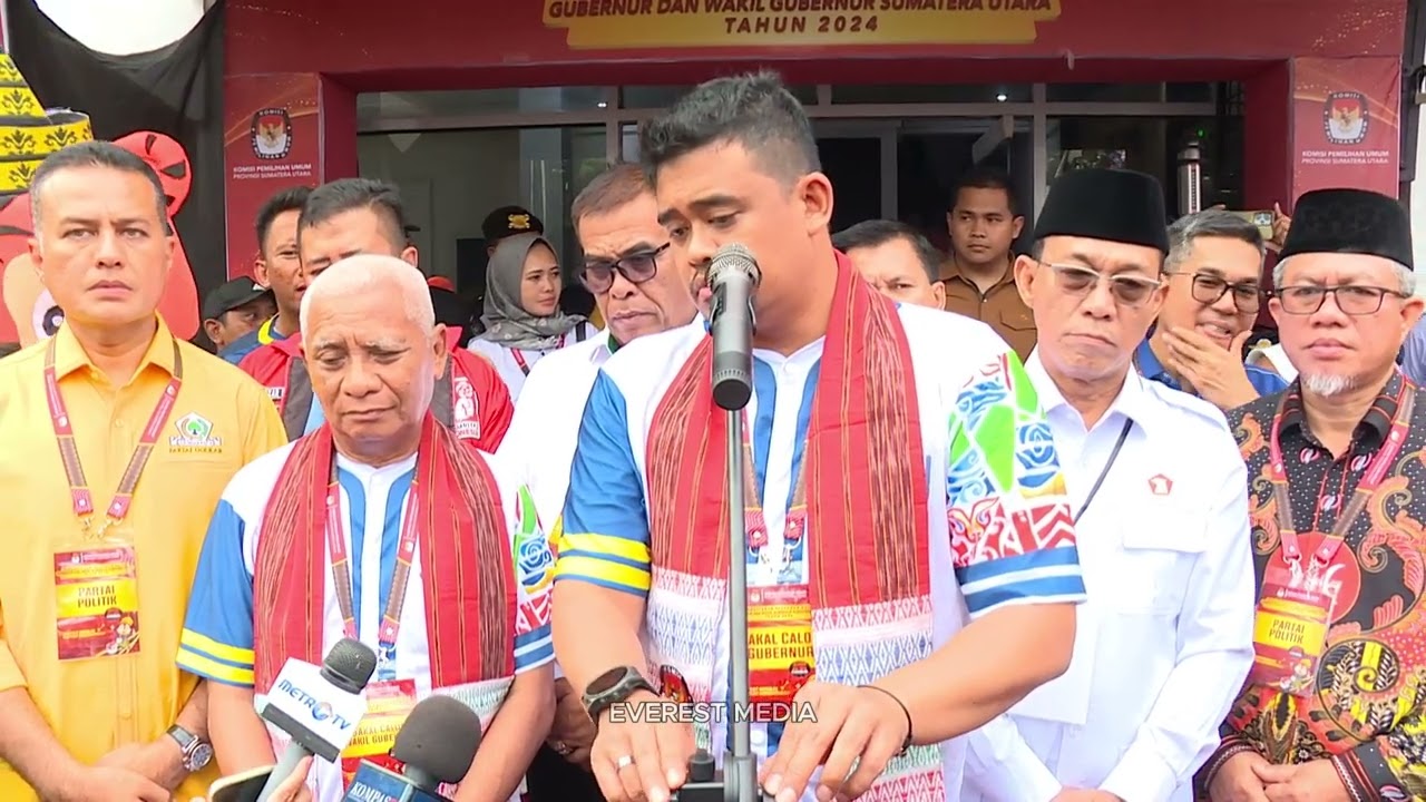 KETERANGAN PERS BOBBY NASUTION & SURYA SETELAH MENDAFTAR DI KPU SUMUT - AGUSTUS 2024