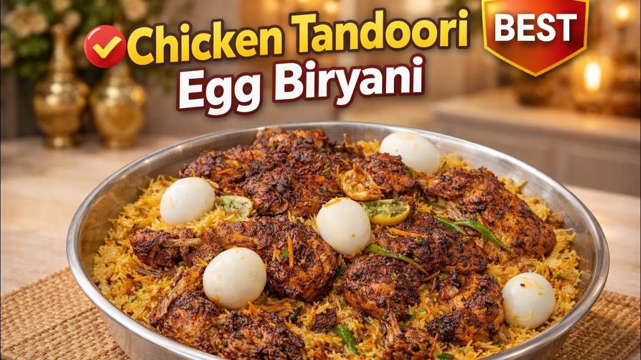 Chicken Tandoori Egg Biryani 🍗🥚 | Restaurant Style at Home 😍