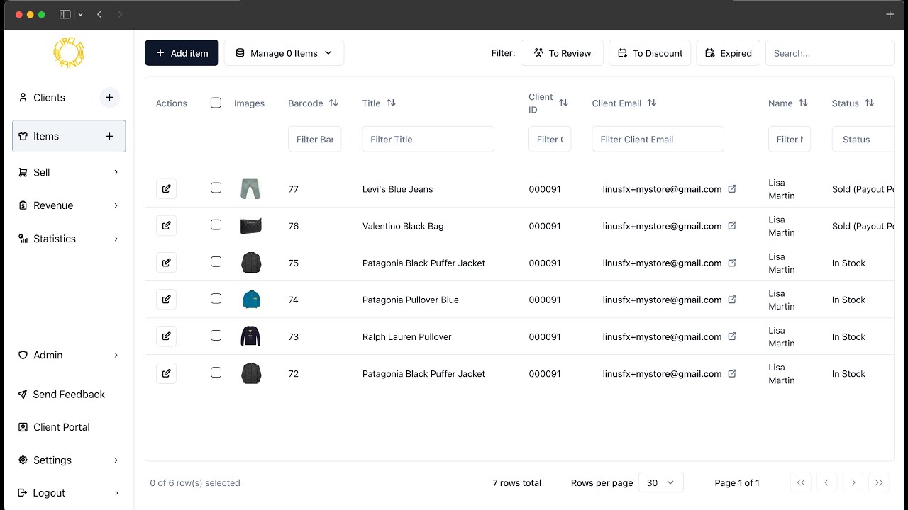 Circle-Hand - Consignment Software