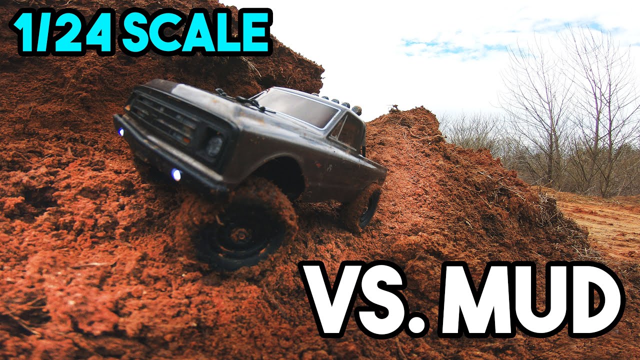 1/24 SCALE RC TRUCK VS. MUD | Axial SCX24 C10 Edition
