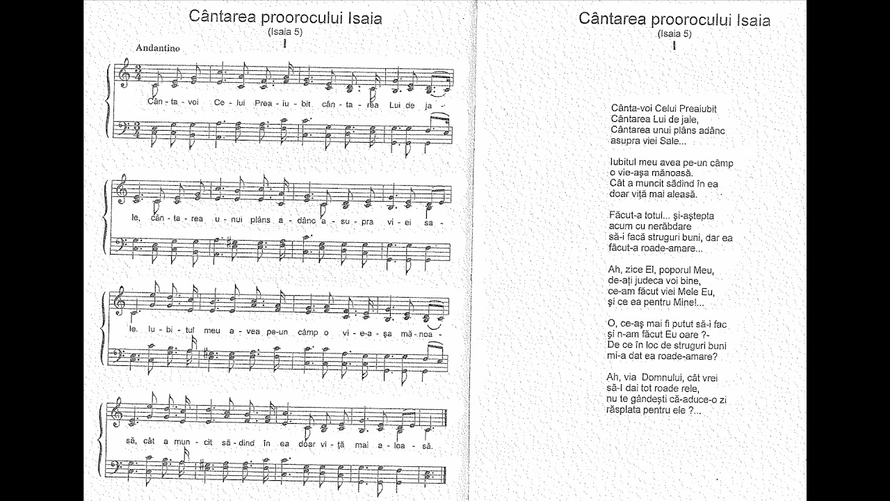 C&acirc;ntarea Iui Isaia (Isaia 5) de T. Dorz și N. Moldoveanu #CantarileBibliei #PsalmiiCantati