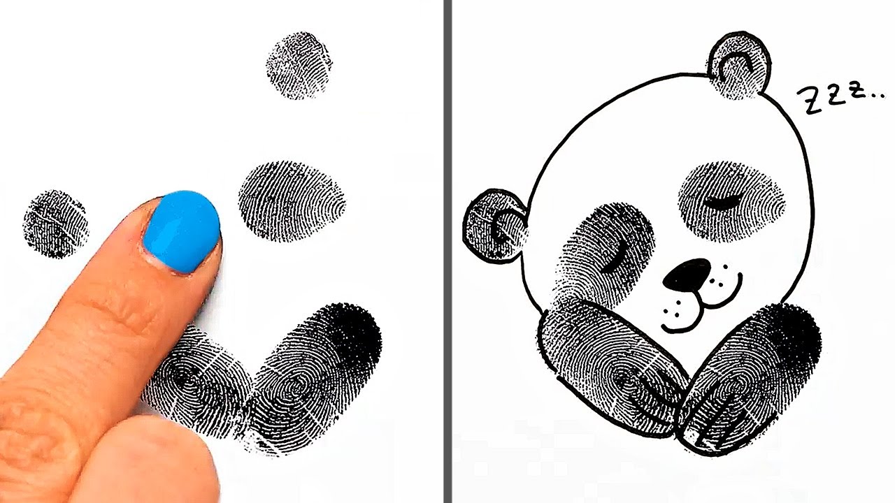 34 IDEAS DE ARTE SIMPLES CON TUS HUELLA DIGITAL