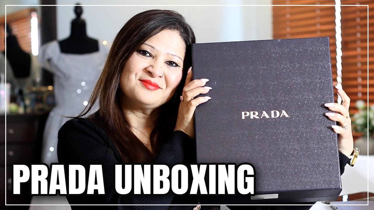 PRADA UNBOXING - Prada Black Satin Crystal Re-Edition 2000 Mini Bag