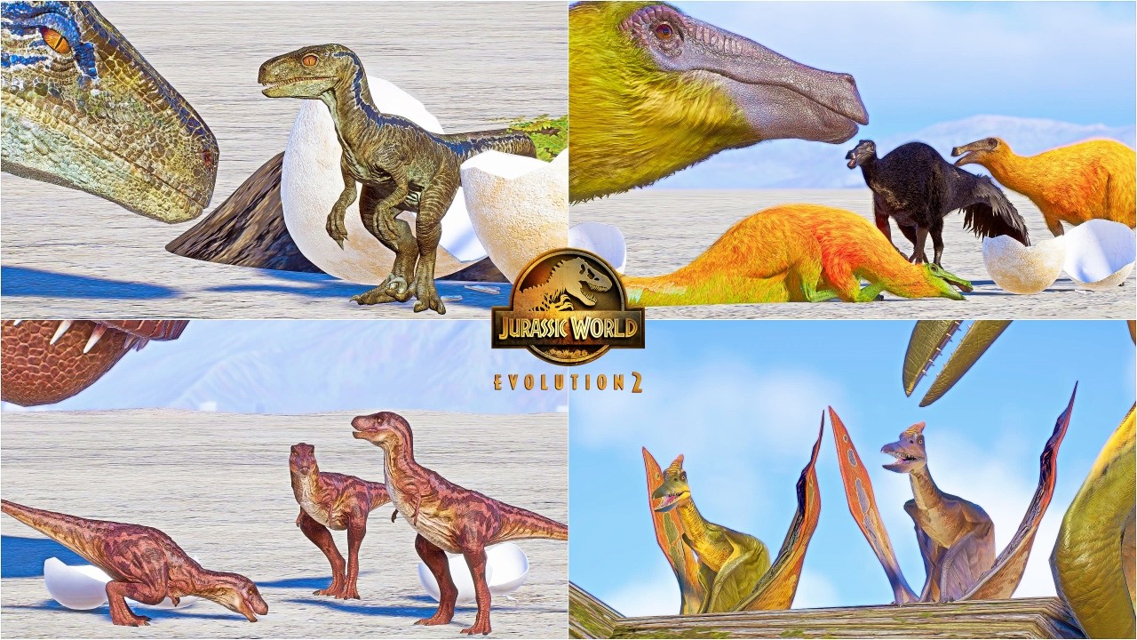 ALL 28 BABY DINOSAURS AND REPTILES MAX INTRO AND PLAYFUL ANIMATIONS IN JURASSIC WORLD EVOLUTION 2