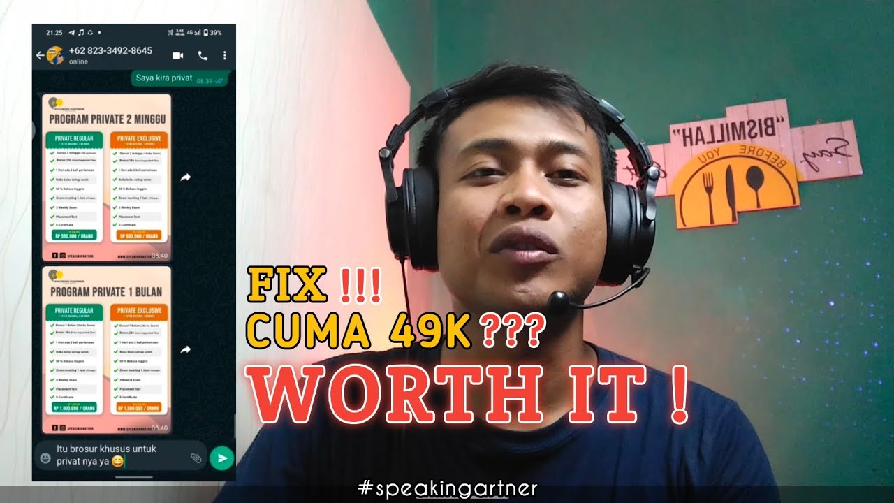 SE-MURAH ITU❗Private online bahasa Inggris // Worth it banget Speaking Partner