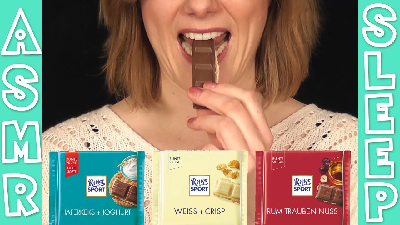 ASMR eating german chocolate | ritter sport 🍫