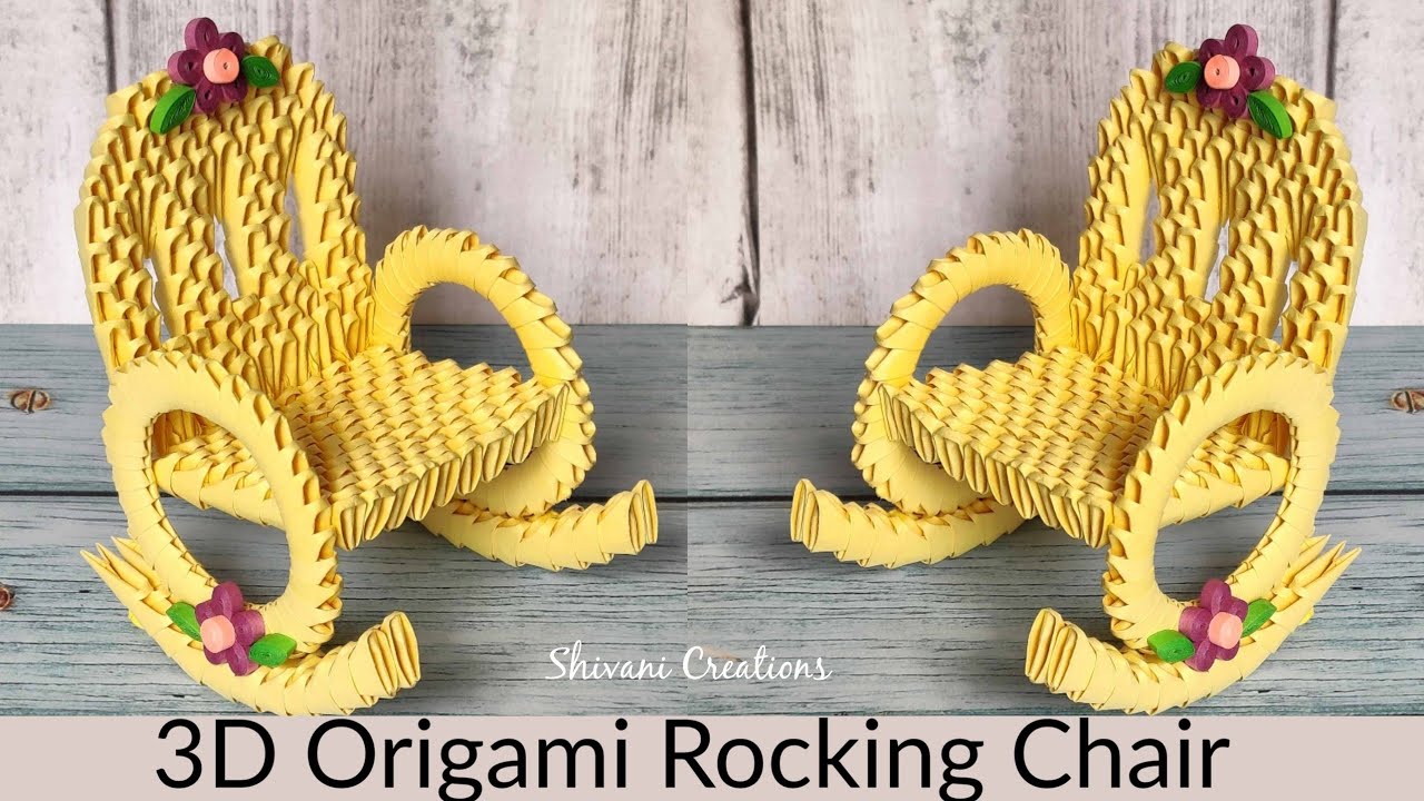 3D Origami Rocking Chair/ How to make 3D Origami Chair