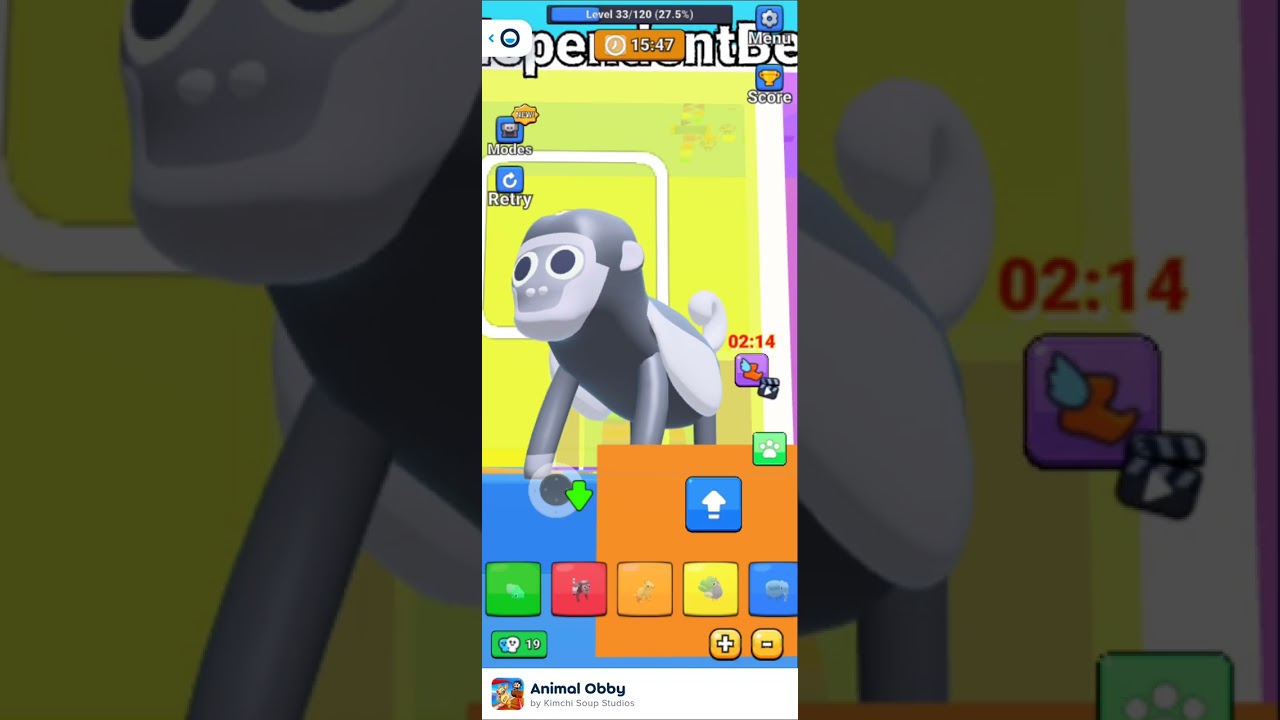 Using op monkey to beat the Obby in poki animal Obby