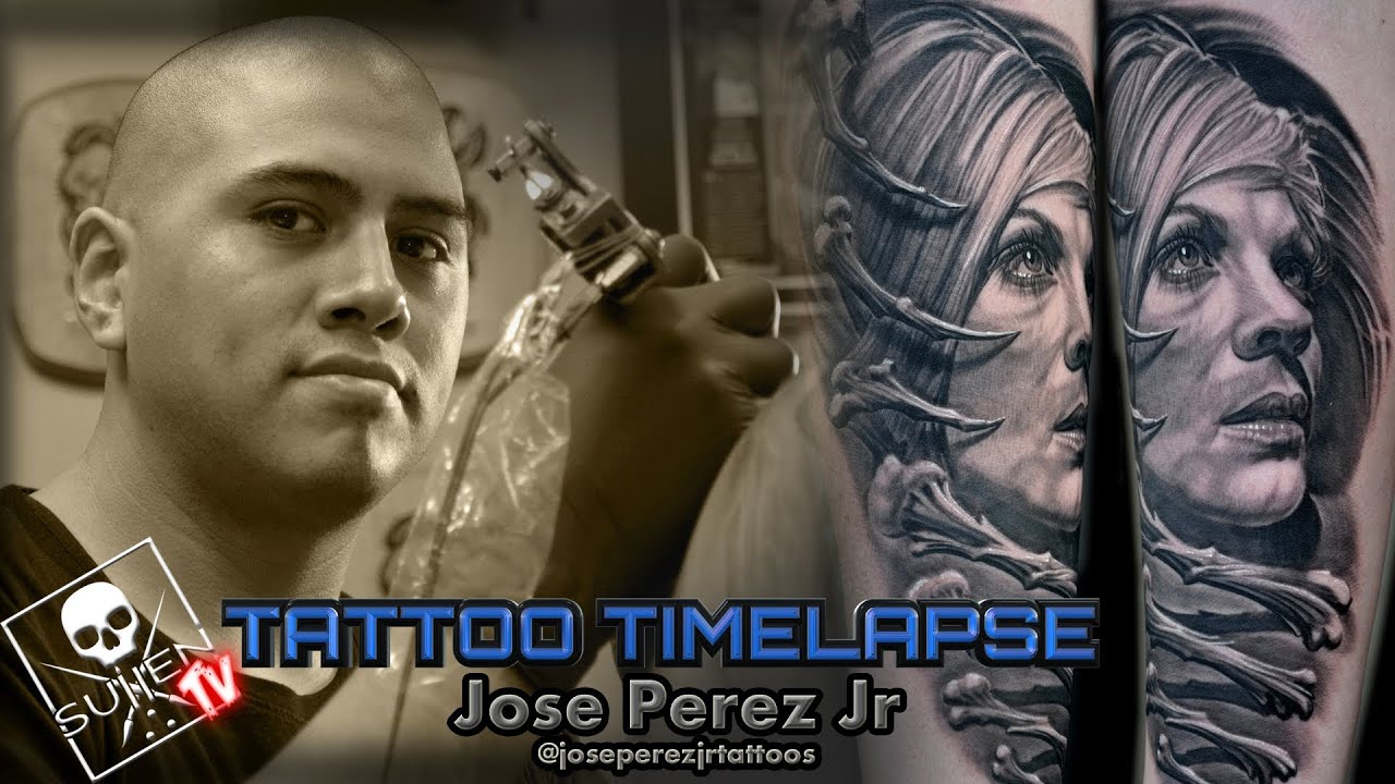 Tattoo Time Lapse - Jose Perez Jr. - Tattoos Black and Grey Portrait