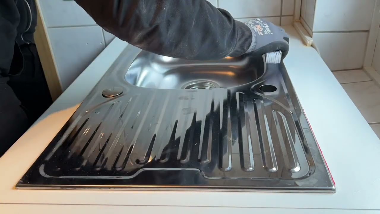 Edelstahlsp&uuml;le einbauen (Sp&uuml;lbecken Montage) inklusive Siphon - how to  install a kitchen sink