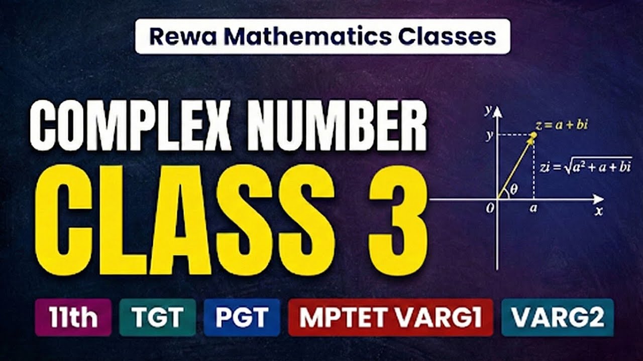 Complex Numbers Class 3 | Maths for Class 11th, TGT, PGT, MPTET Varg 1 & 2 | Hindi + English