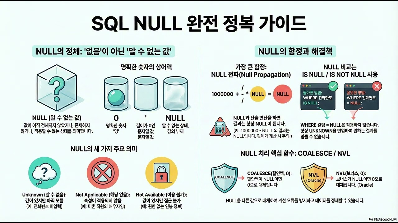 (누워서 듣는 SQLD) IS NULL vs = NULL 왜 다르지? SQLD 함정 문제 1위