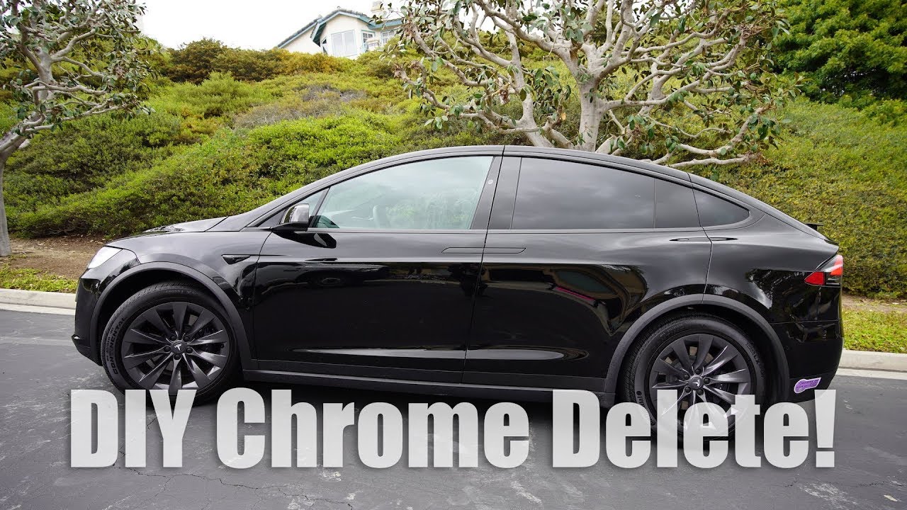 Удаление хрома на Tesla Model X с помощью Plasti Dip
