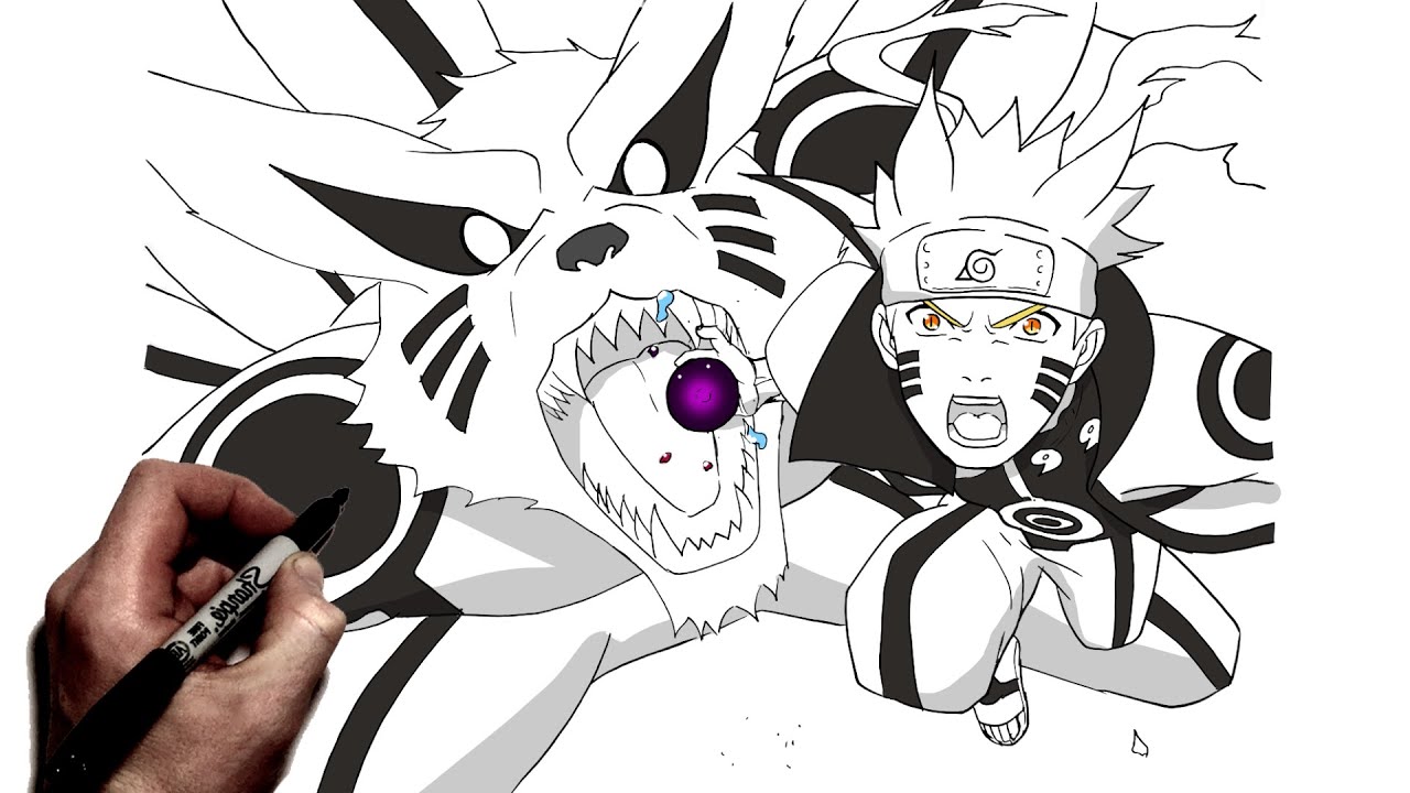 How To Draw Naruto & Kurama | Step By Step | Naruto