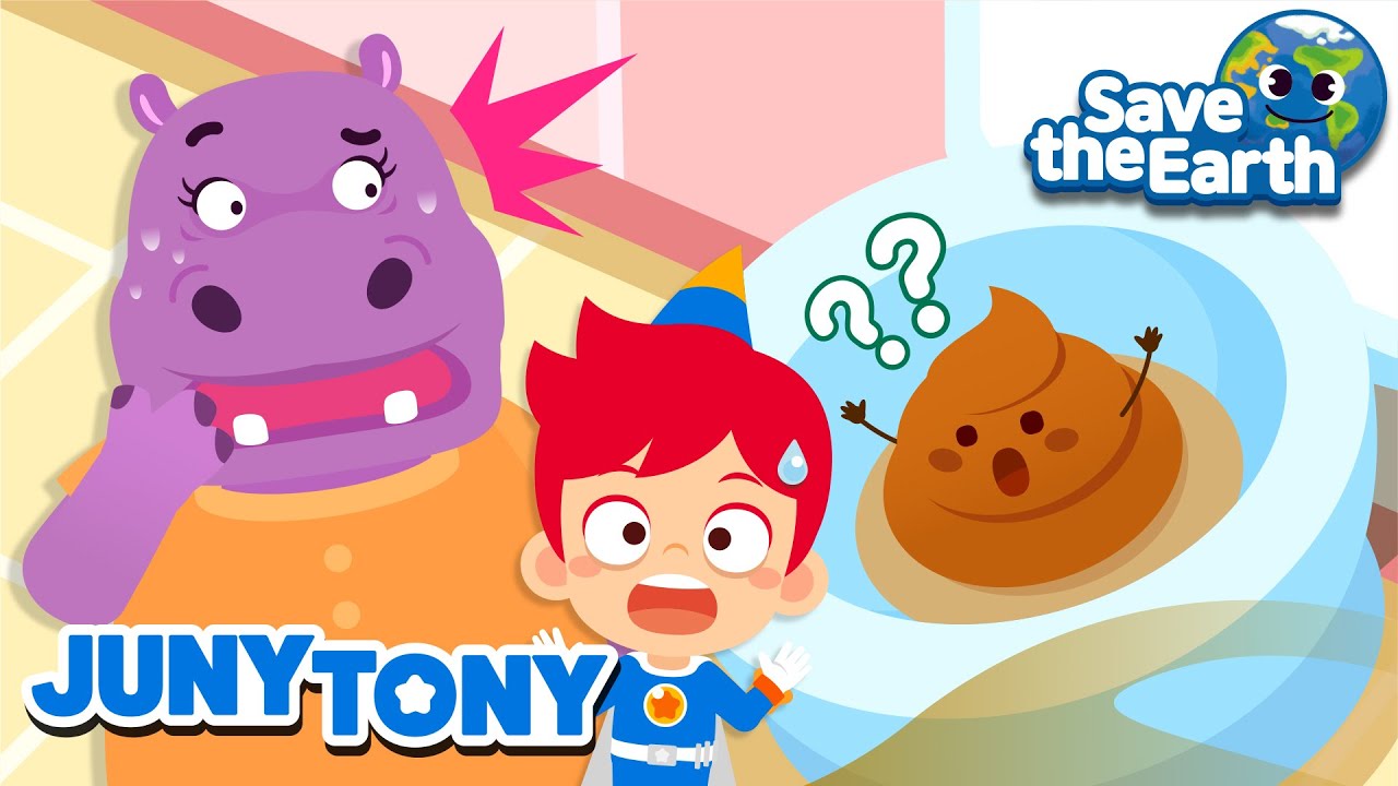 💩 Poop is Not Being Flushed! | I Can’t Flush the Toilet!😨 | Save the Earth Songs for Kids | JunyTony
