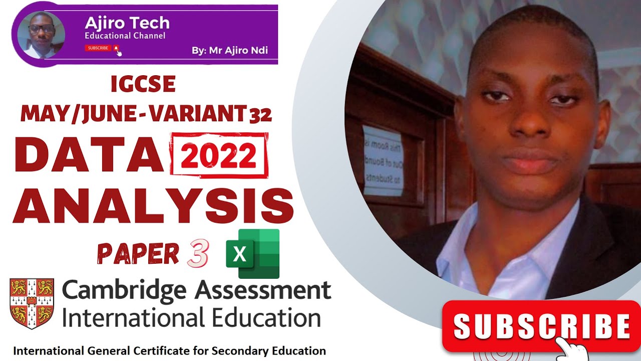 IGCSE ICT (0417/0983) Paper 3 Data Analysis (Spreadsheet) May June 2022 Variant 32 | Microsoft Excel