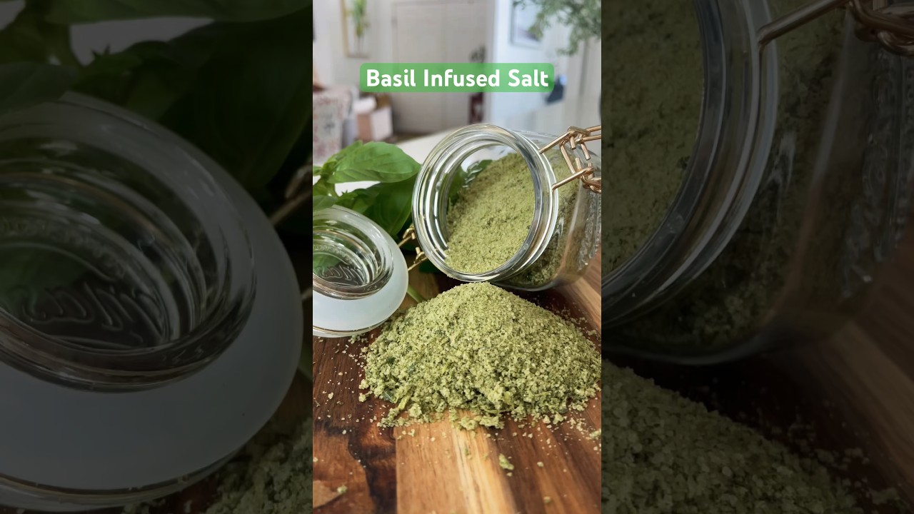 DIY Basil Salt. Basil infused salt #herbalsalts #basil