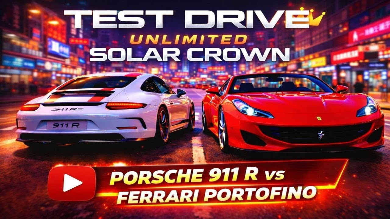 Porshe 911 vs Ferrari Portofino - Test Drive unlimited solar crown