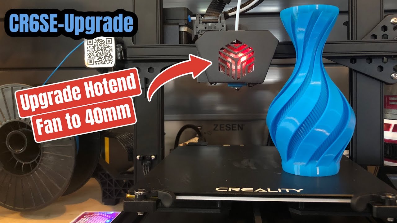 CR6SE Upgrade  - 30mm Hotend fan to 40mm RGB