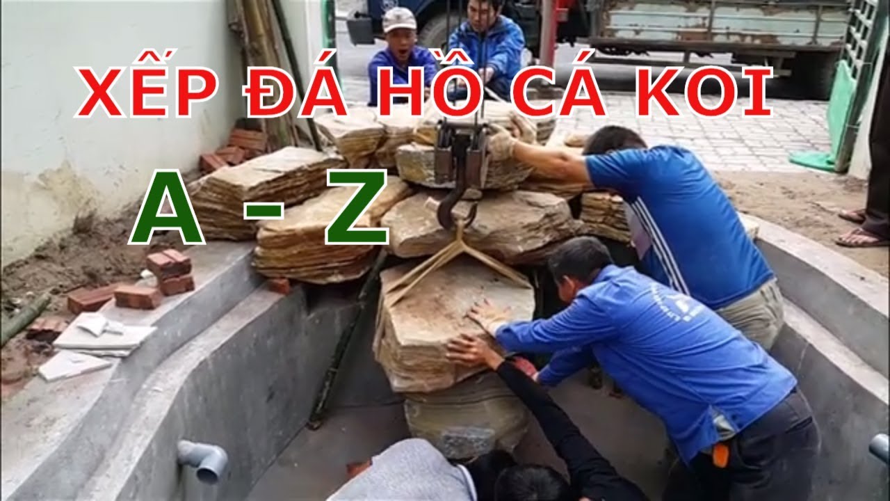 ✅KOI.72-Thi công Xếp đá Hồ cá Koi sân vườn nhà chị Linh, Biệt thự Vinhomes Thăng Long/TungLam Garden