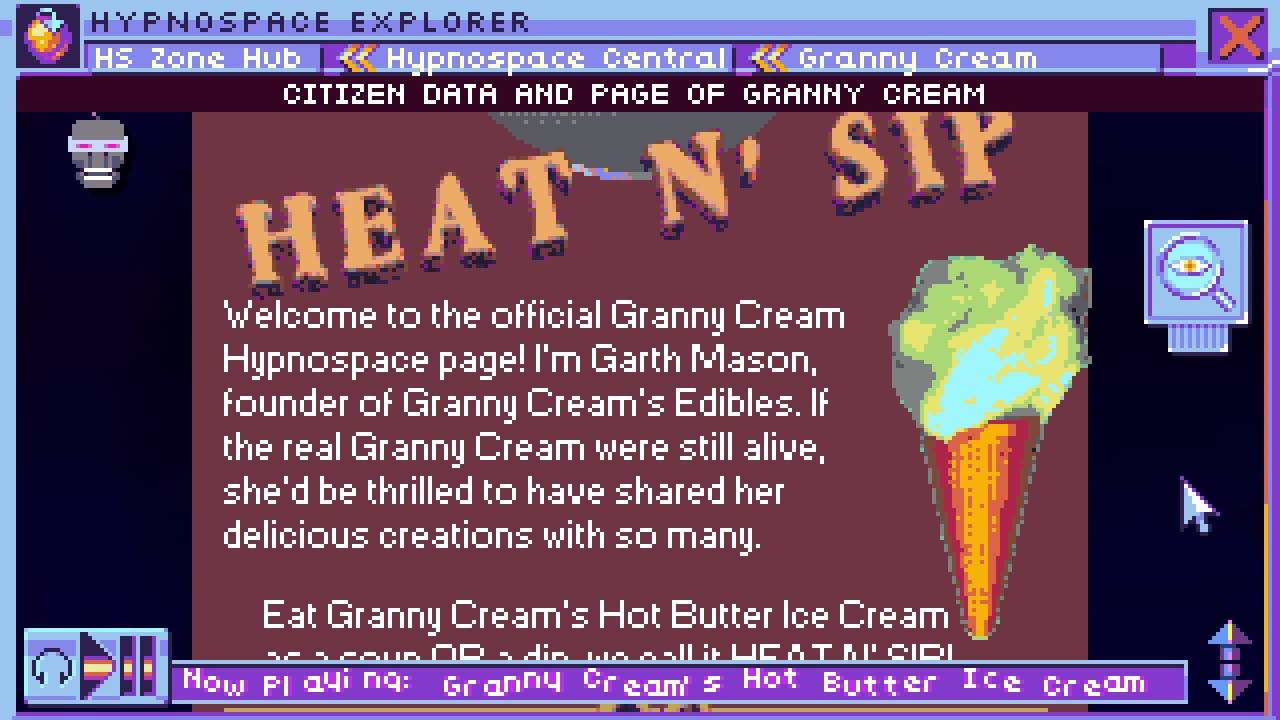 Granny Cream's Hot Butter Ice Cream - Hypnospace Outlaw Ad Jingle by Hot Dad