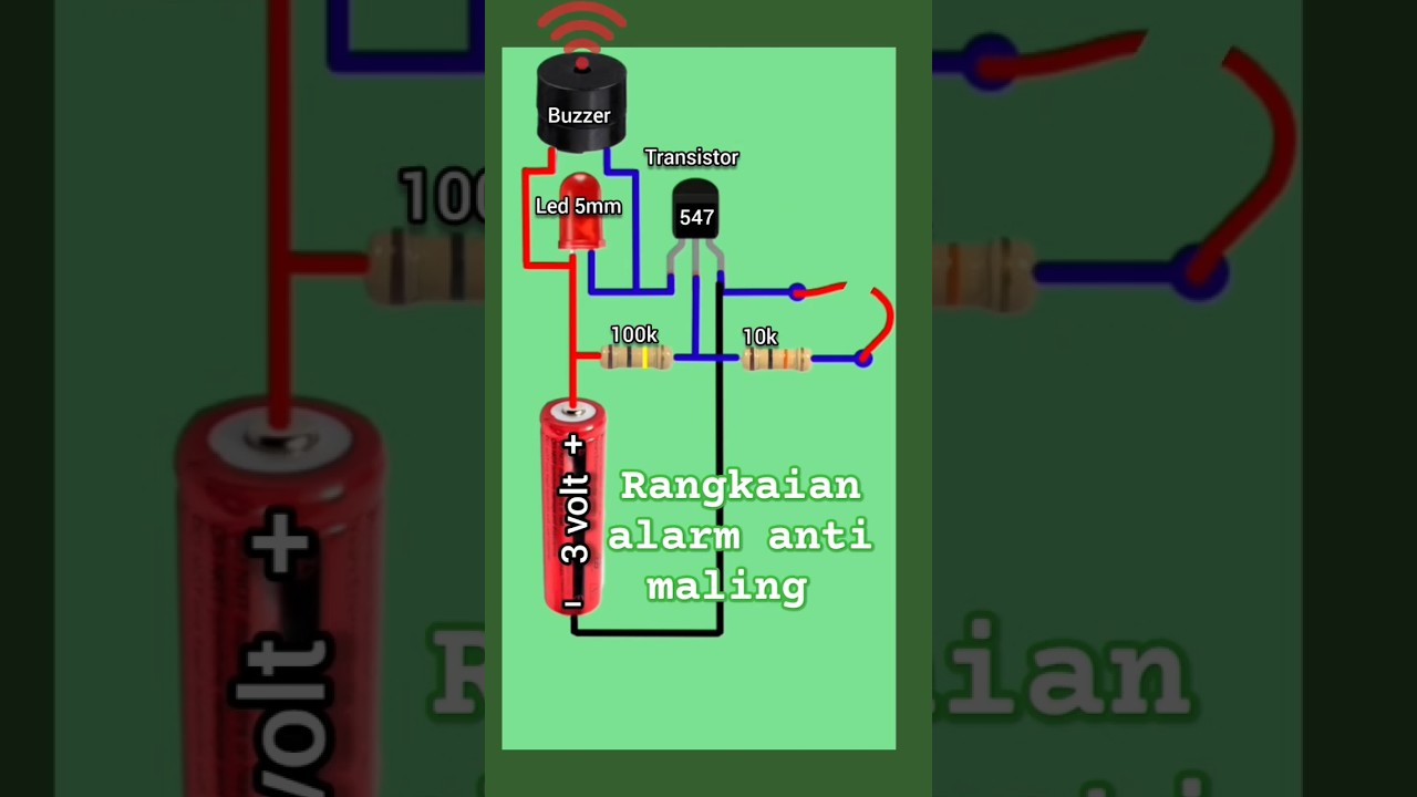Rangkaian alarm anti maling #diy #rangkaianelektronikasederhana #rangkaianelektronika
