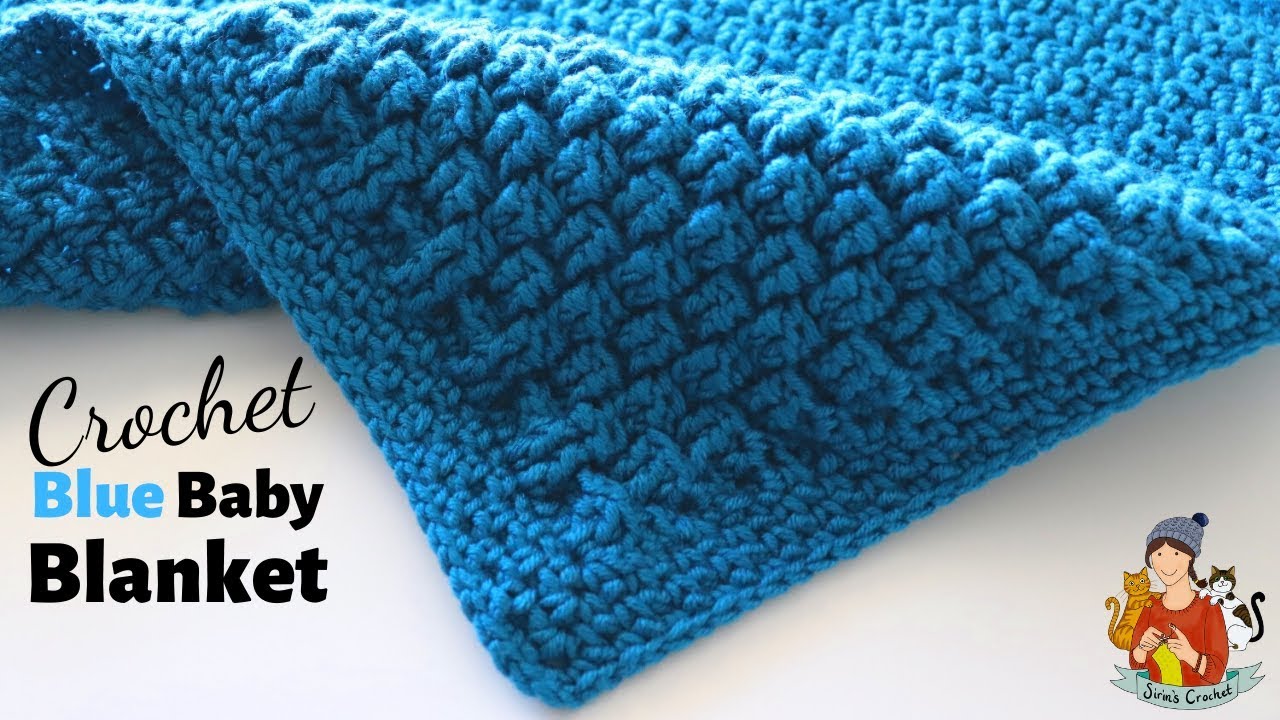 Crochet Blue Baby Blanket / Beginner Friendly Tutorial