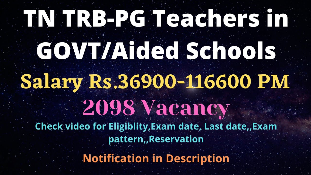 PG TRB -2021 Exam | Full explanation | PGTRB 2021 notificaton