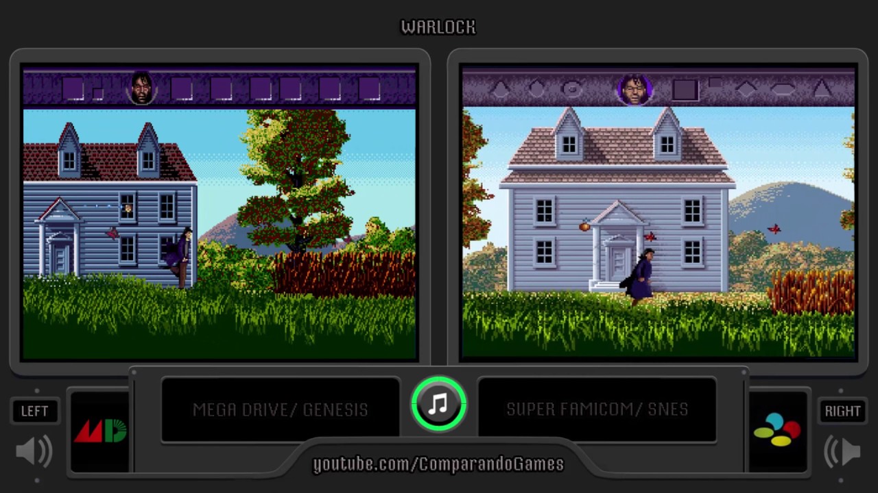 Warlock (Sega Genesis vs Snes) Side by Side Comparison