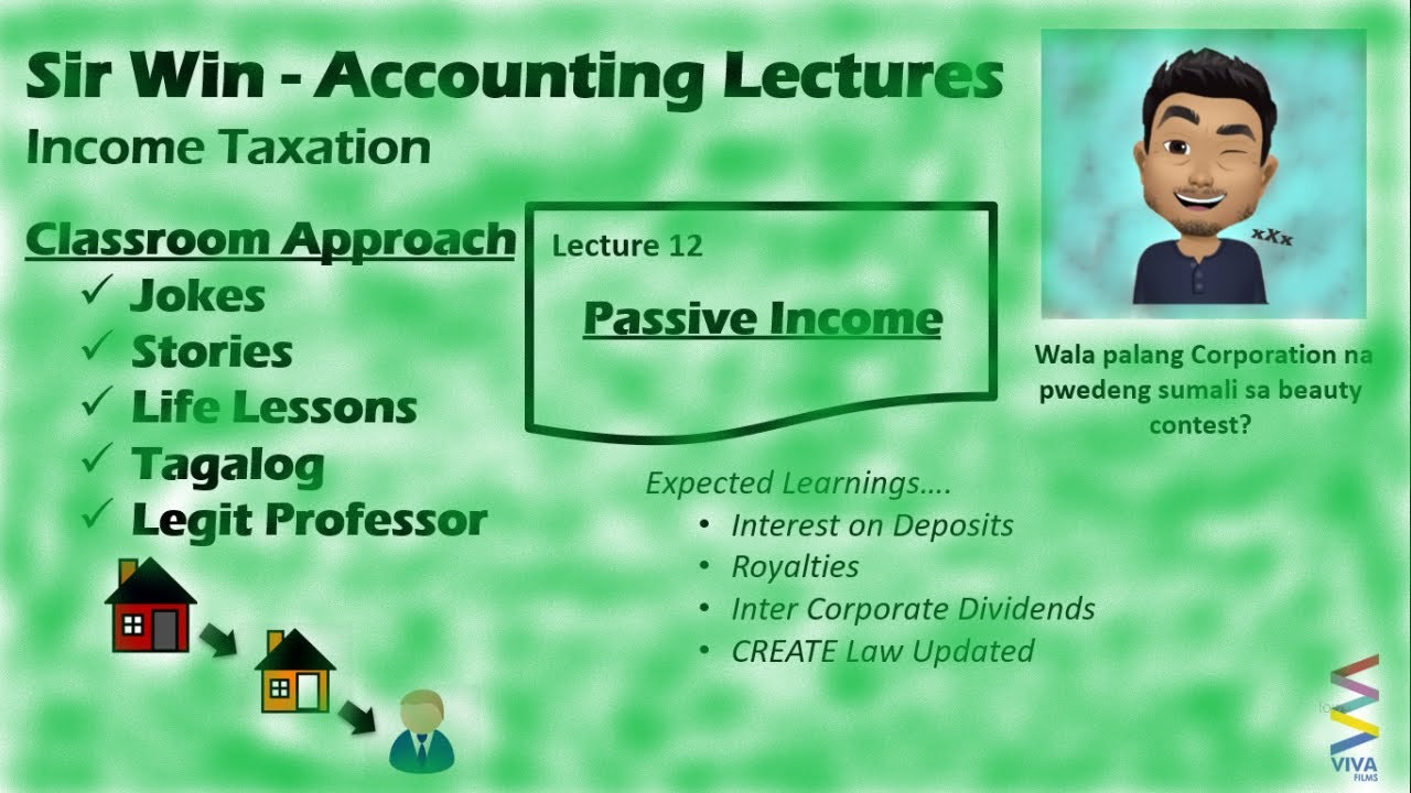 Lecture 12: Passive Income. Taxation for Corporation. [Income Taxation]