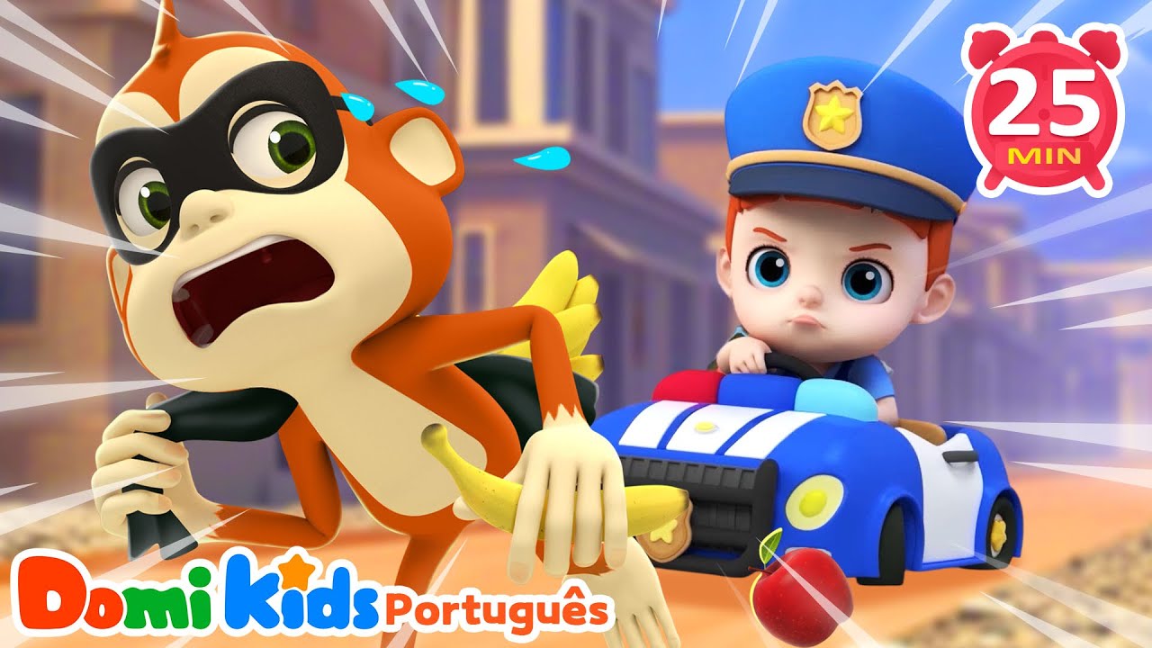 Polícia Bebê Persegue o Ladrão 🚓| Cante em Português & English | Domi Kids Festa dos Animais