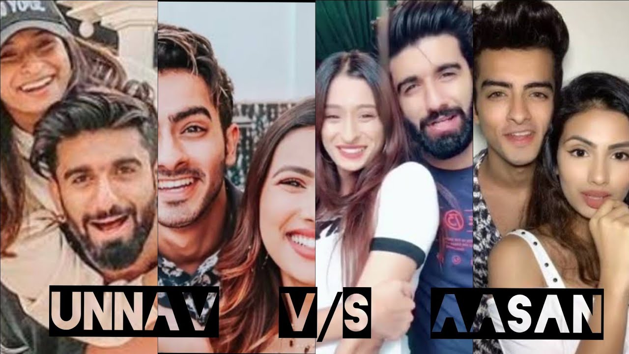 Unnav  V/S  Aasan  | Damnfam latest  couple vidoes | ft.Mnv, Unnati & Aashna , Sankeet
