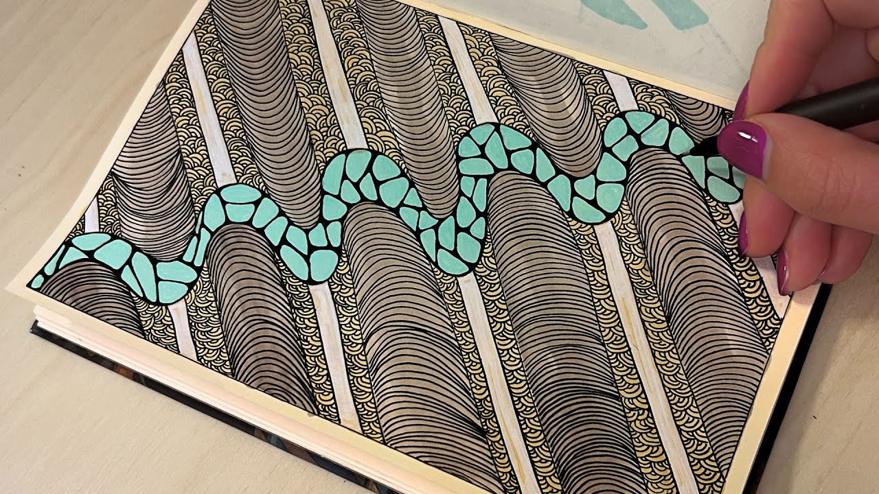 Easy Abstract Pattern Drawing for Beginners | Calm & Satisfying