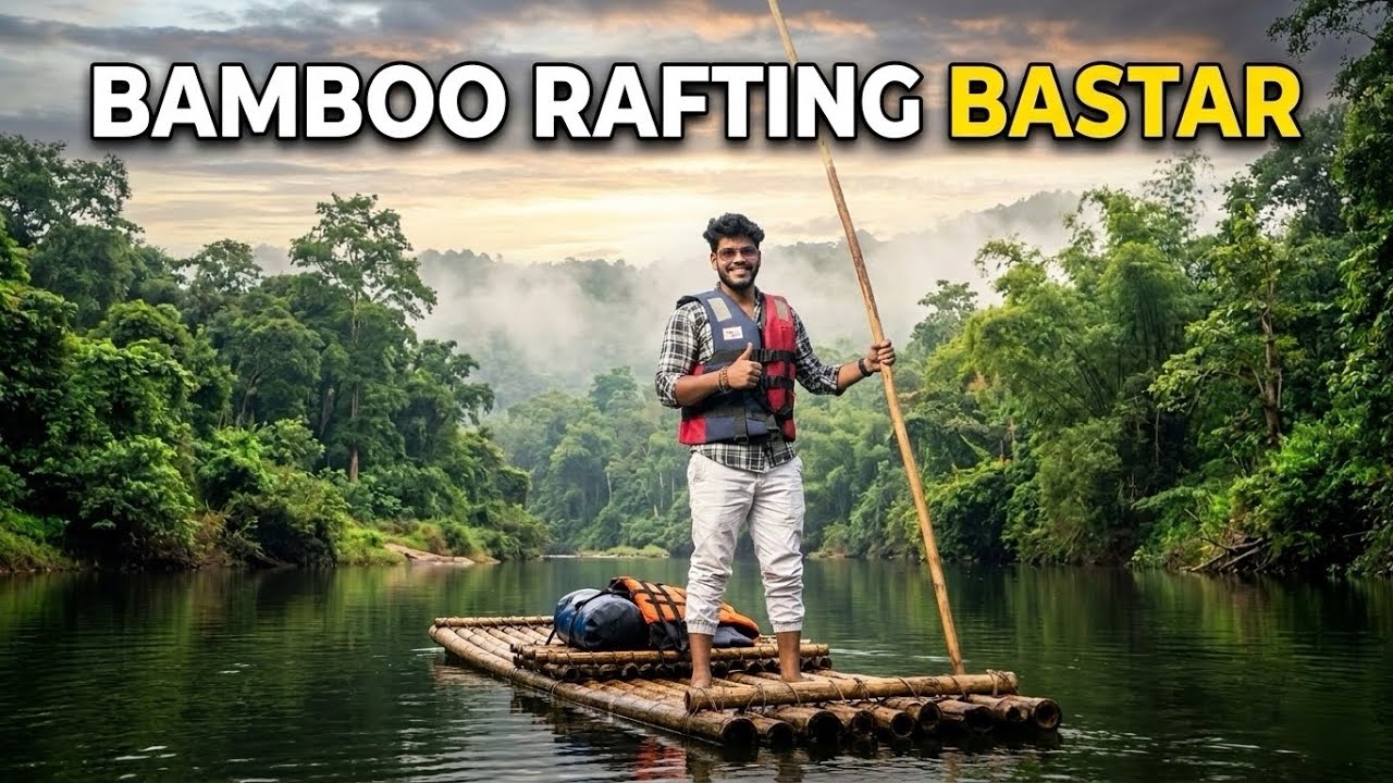 Bamboo Rafting in Bastar | Hidden Adventure in Chhattisgarh 🌿🚣 || @RJVLOGGER-r4j  #bamboorafting 