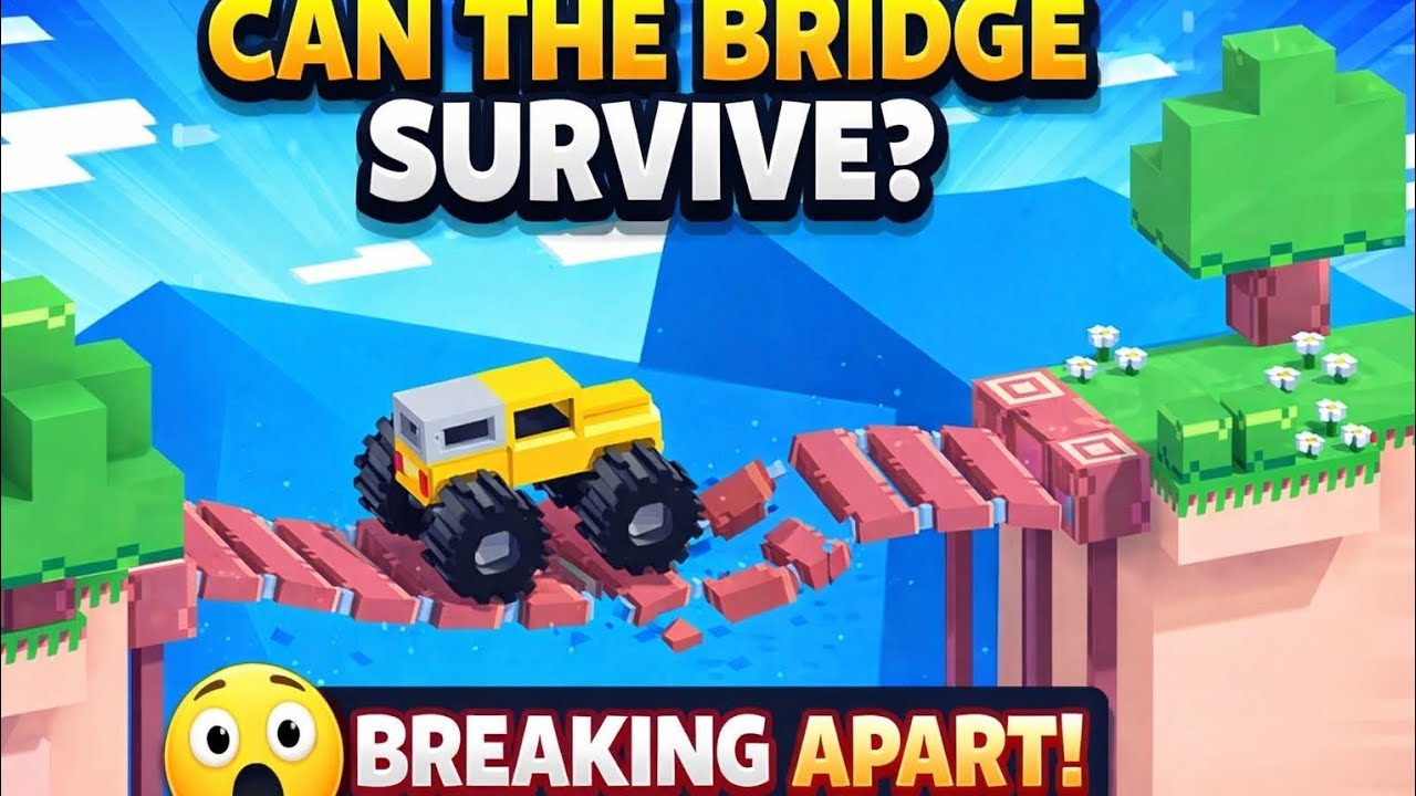 Monster Truck vs Fragile Bridge – Will It Survive the Crossing?!