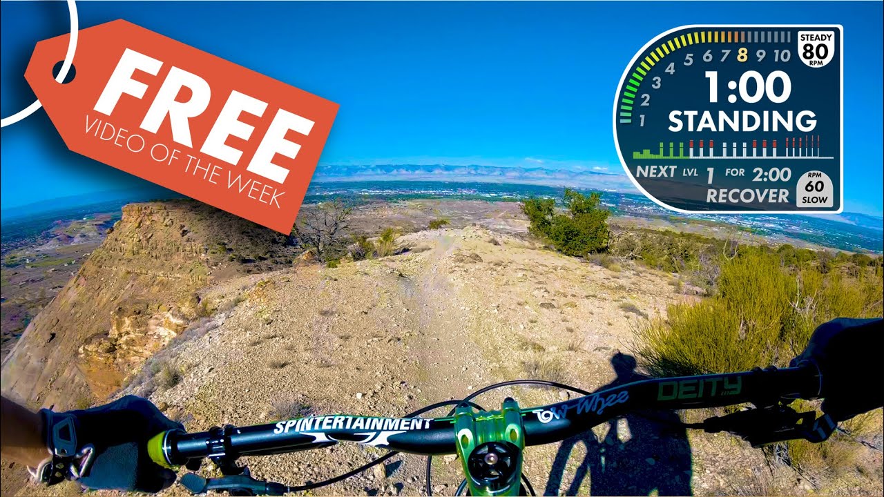 FREE Scenic Mountain Bike Spin Video for Indoor Cycling. Lunch Loops POWER FPV
