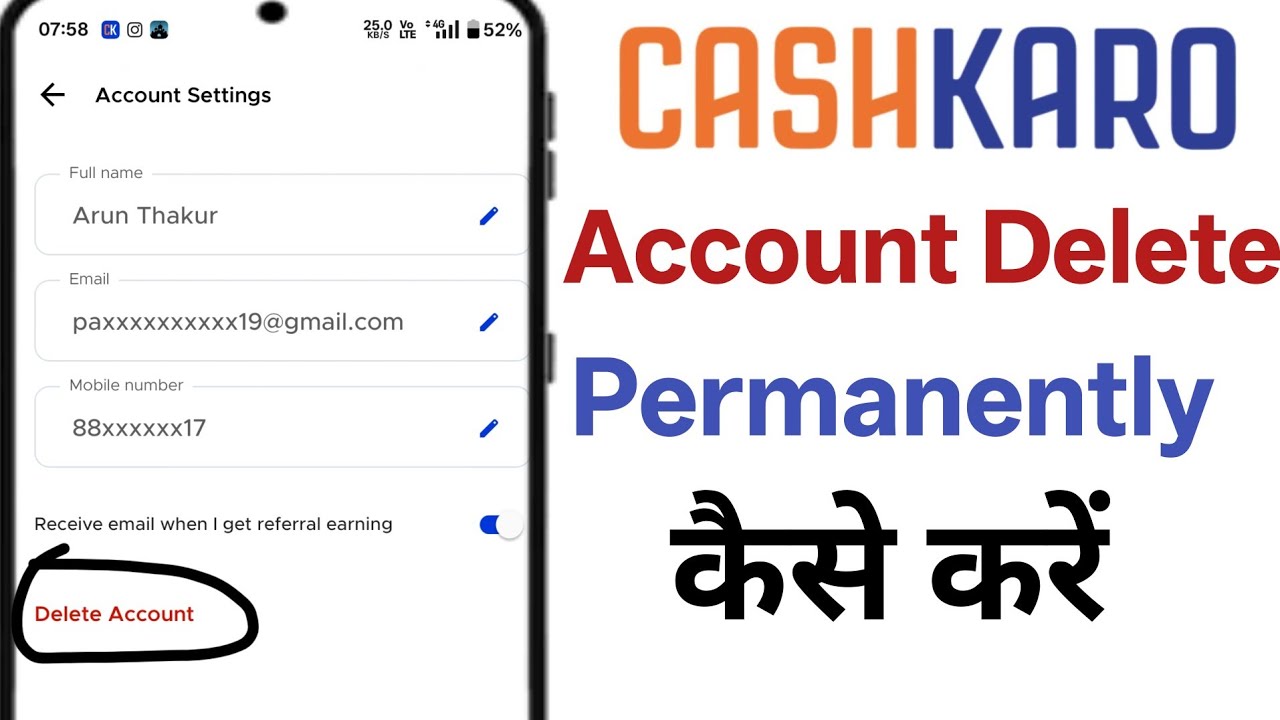 Cashkaro account permanently Delete kaise kare।How to Delete account Cashkaro।