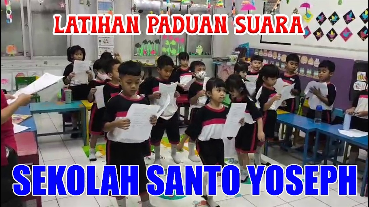 Anak-anak TK Santo Yoseph Harvest City, Cileungsi, Bogor Latihan Paduan Suara