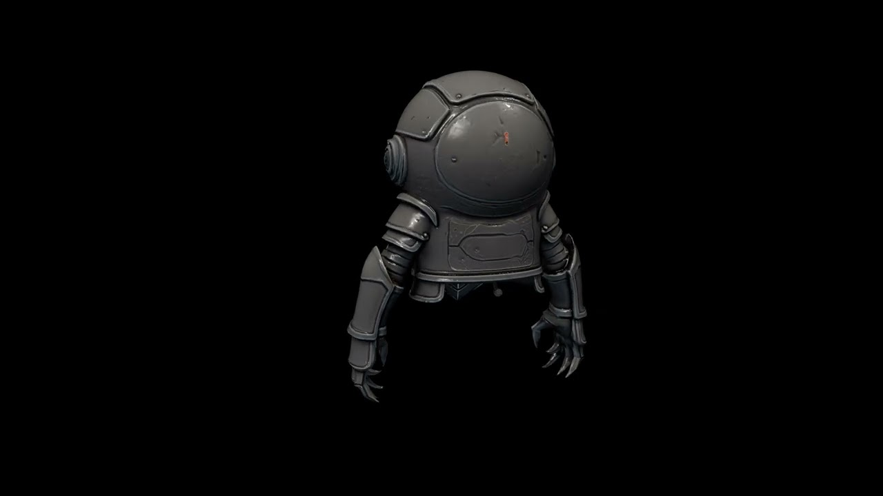 Low Poly Stylized Armored Ghost Eye   PBR
