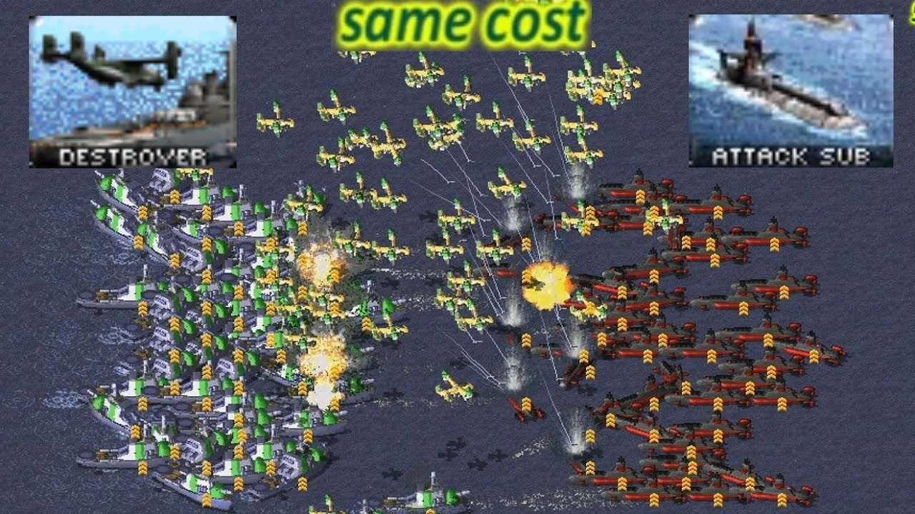 Destroyer vs Typhoon - Same Cost Battle: Red Alert 2