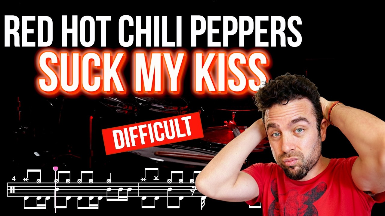 Red Hot Chili Peppers - Suck My Kiss - Drum cover (with scrolling drum score)